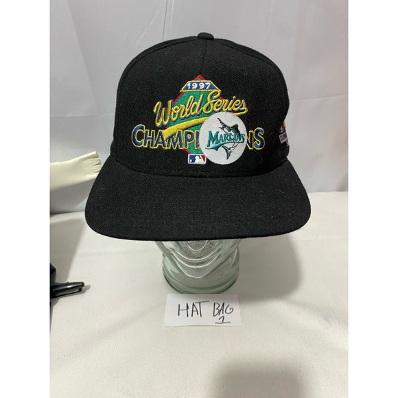 Vintage Florida Marlins Hat Cap Snapback World Series 1997 MLB Miami 90s - Picture 2 of 9